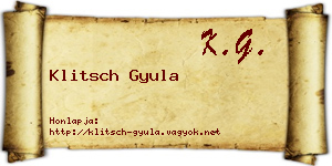Klitsch Gyula névjegykártya