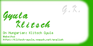 gyula klitsch business card